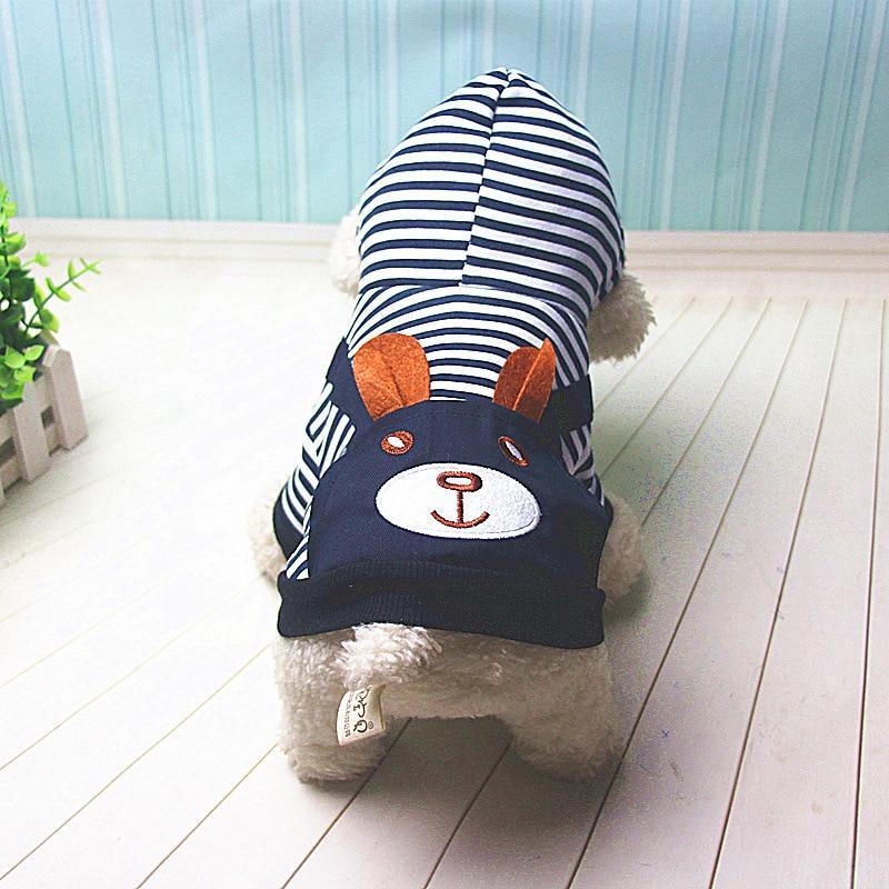 Hoodie Style Striped Dog Winter Clothes